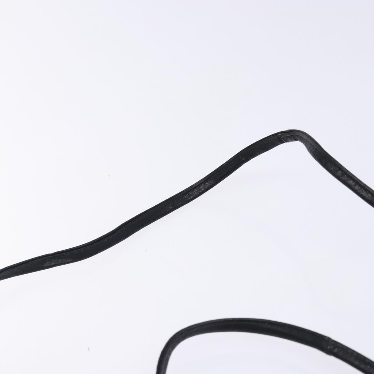 GIVENCHY Shoulder Bag Leather Black Gold Auth bs28141