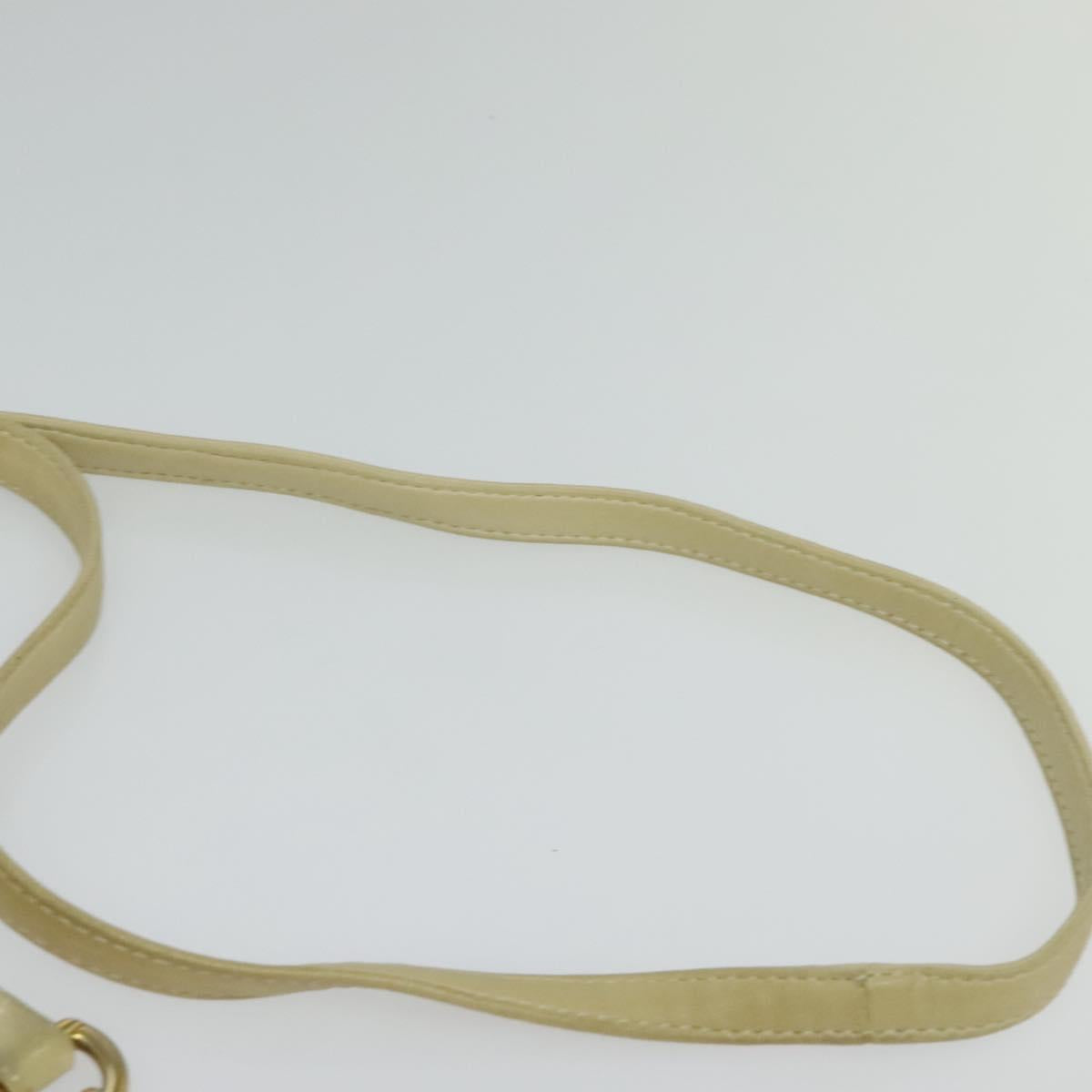 BALLY Shoulder Bag Leather Beige Gold Auth bs28149