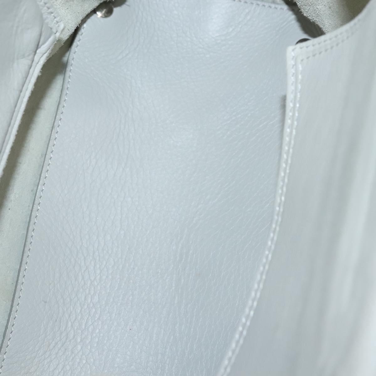 BALENCIAGA The Paper Hand Bag Leather 2way Gray Silver Auth bs28150