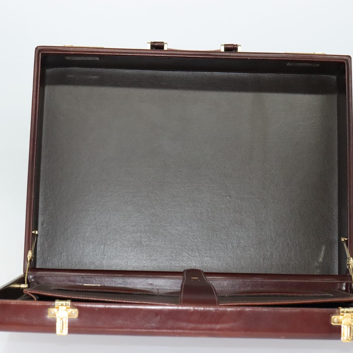 BALLY Trunk Leather Brown Gold Auth bs28152