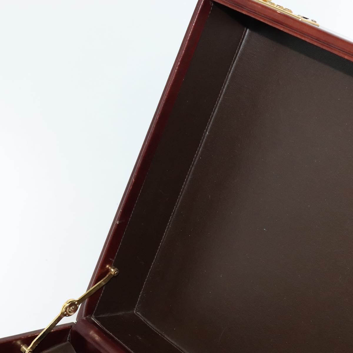 BALLY Trunk Leather Brown Gold Auth bs28152