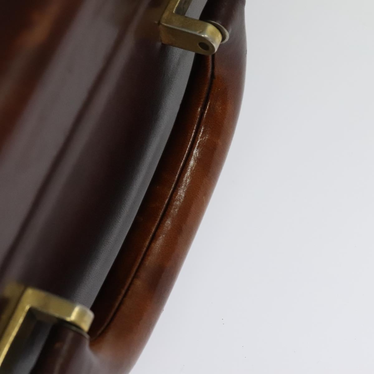 BALLY Trunk Leather Brown Gold Auth bs28152