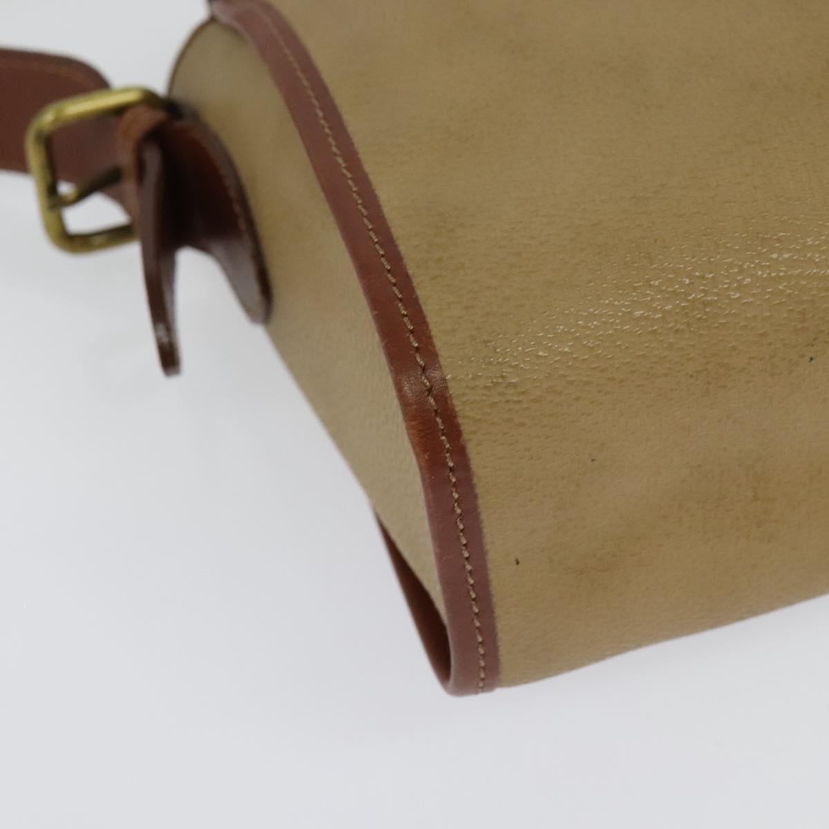 Burberrys Shoulder Bag PVC Canvas Beige Gold Auth bs28159