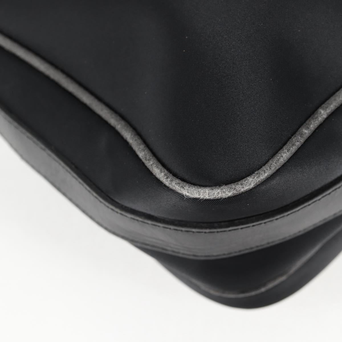 BURBERRY Shoulder Bag Nylon Black Silver Auth bs28161