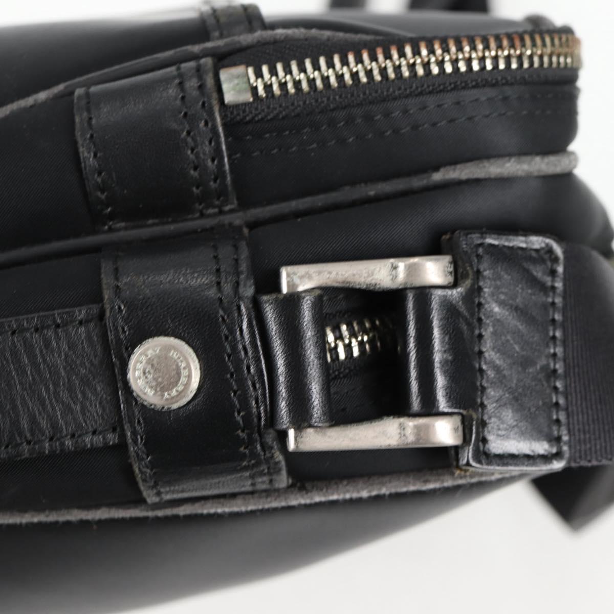 BURBERRY Shoulder Bag Nylon Black Silver Auth bs28161