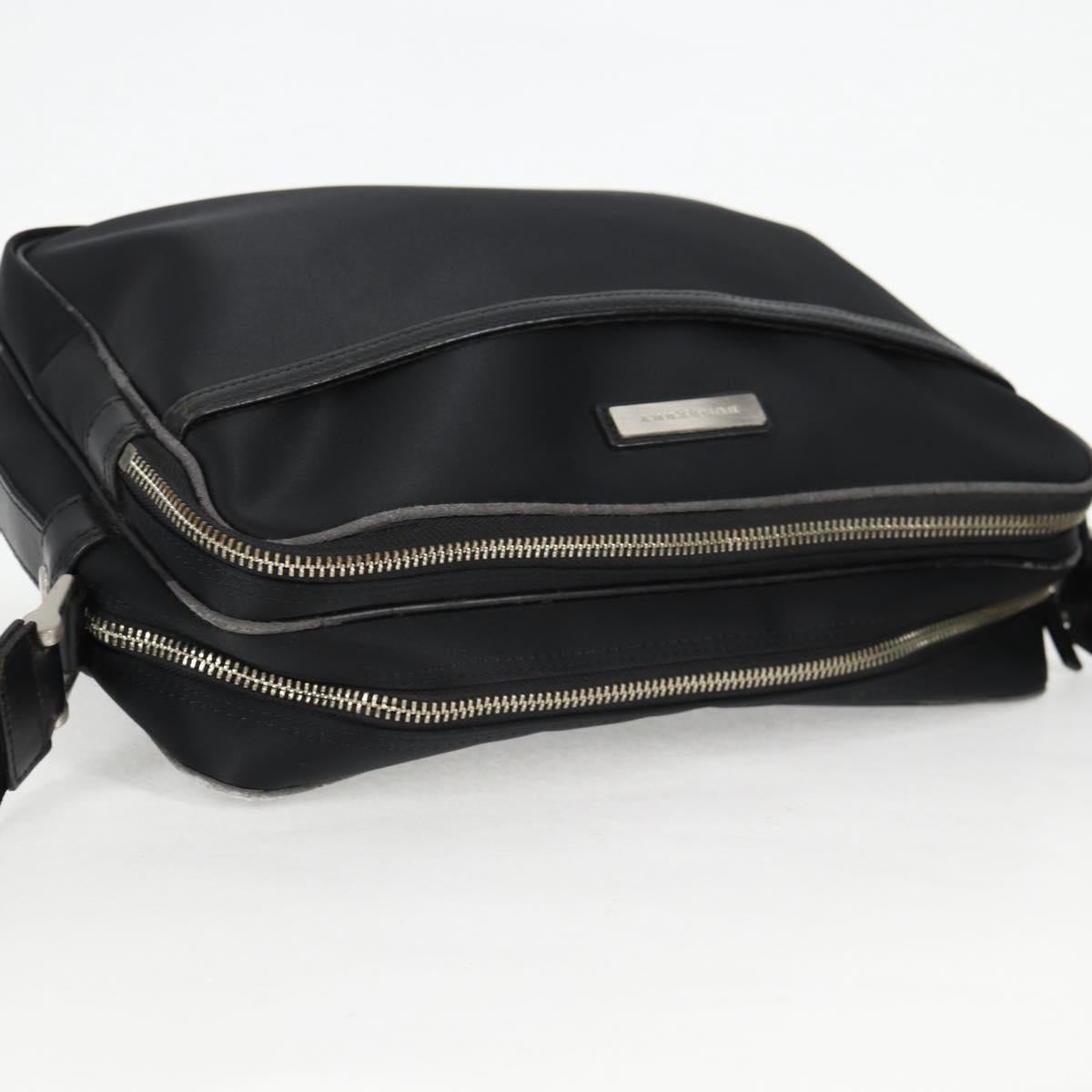 BURBERRY Shoulder Bag Nylon Black Silver Auth bs28161