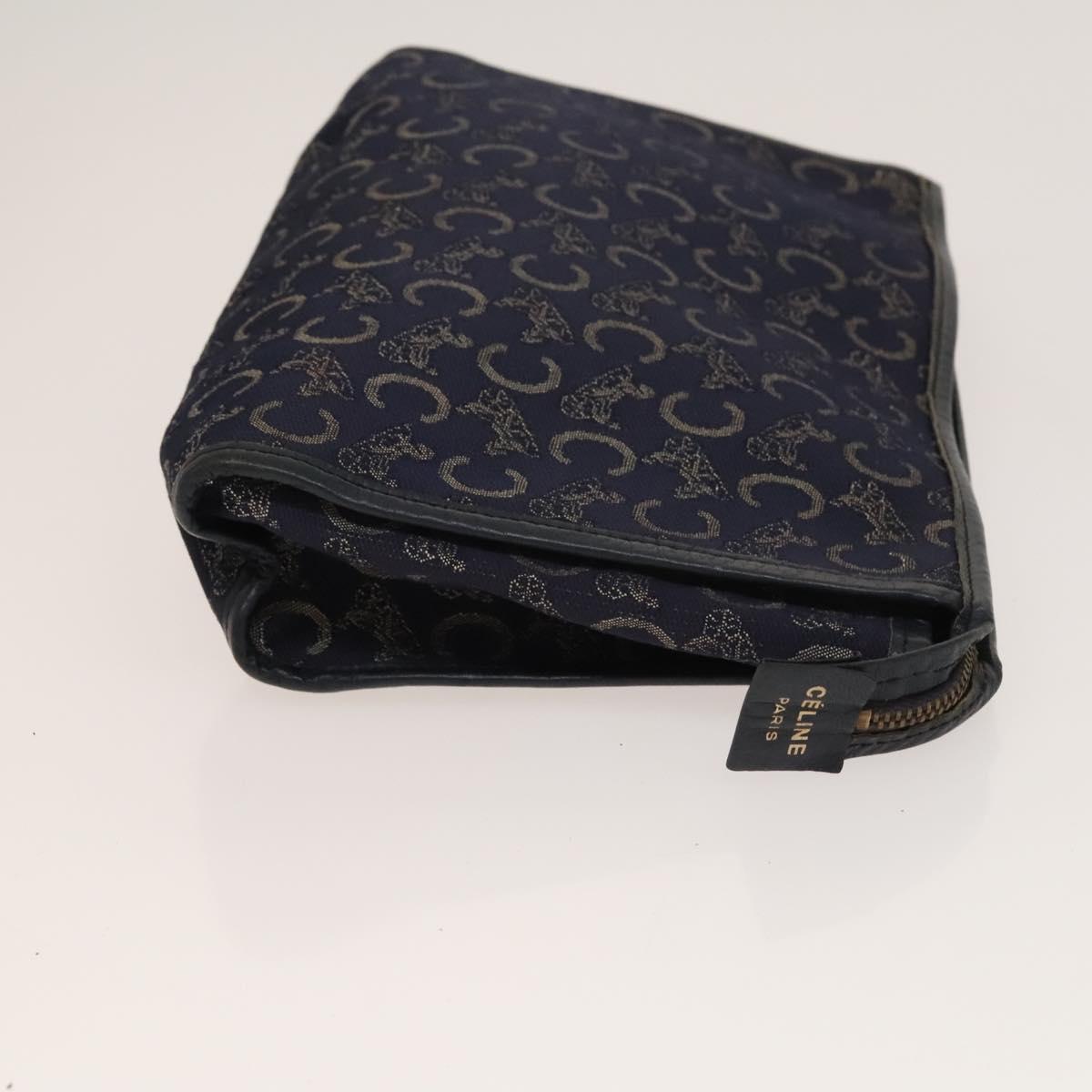 CELINE Macadam Canvas Clutch Bag PVC 3Set Brown Beige Navy Auth bs28179