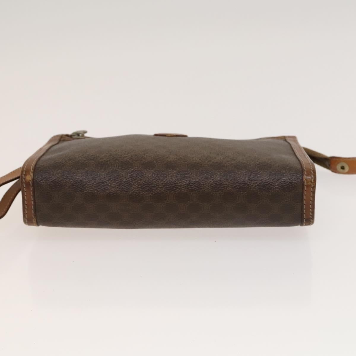 CELINE Macadam Canvas Clutch Bag PVC 3Set Brown Beige Navy Auth bs28179