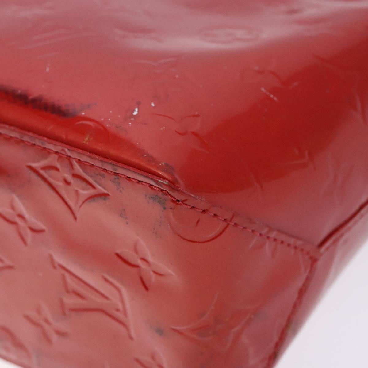LOUIS VUITTON Monogram Vernis Reade PM Hand Bag Red Rouge M91088 LV Auth bs28207