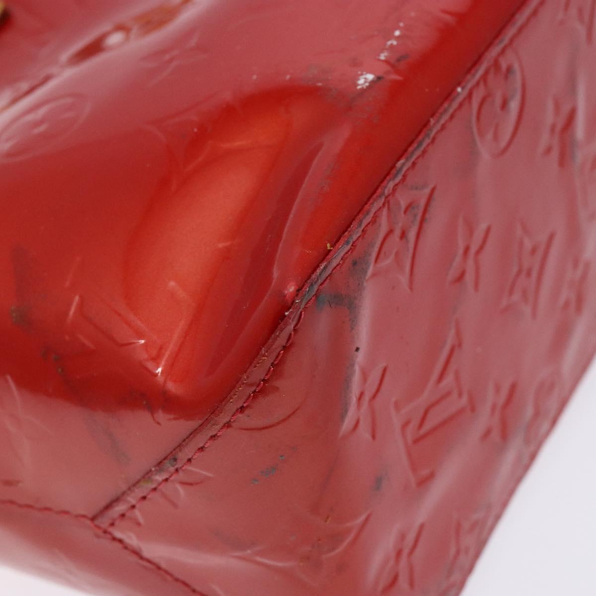 LOUIS VUITTON Monogram Vernis Reade PM Hand Bag Red Rouge M91088 LV Auth bs28207