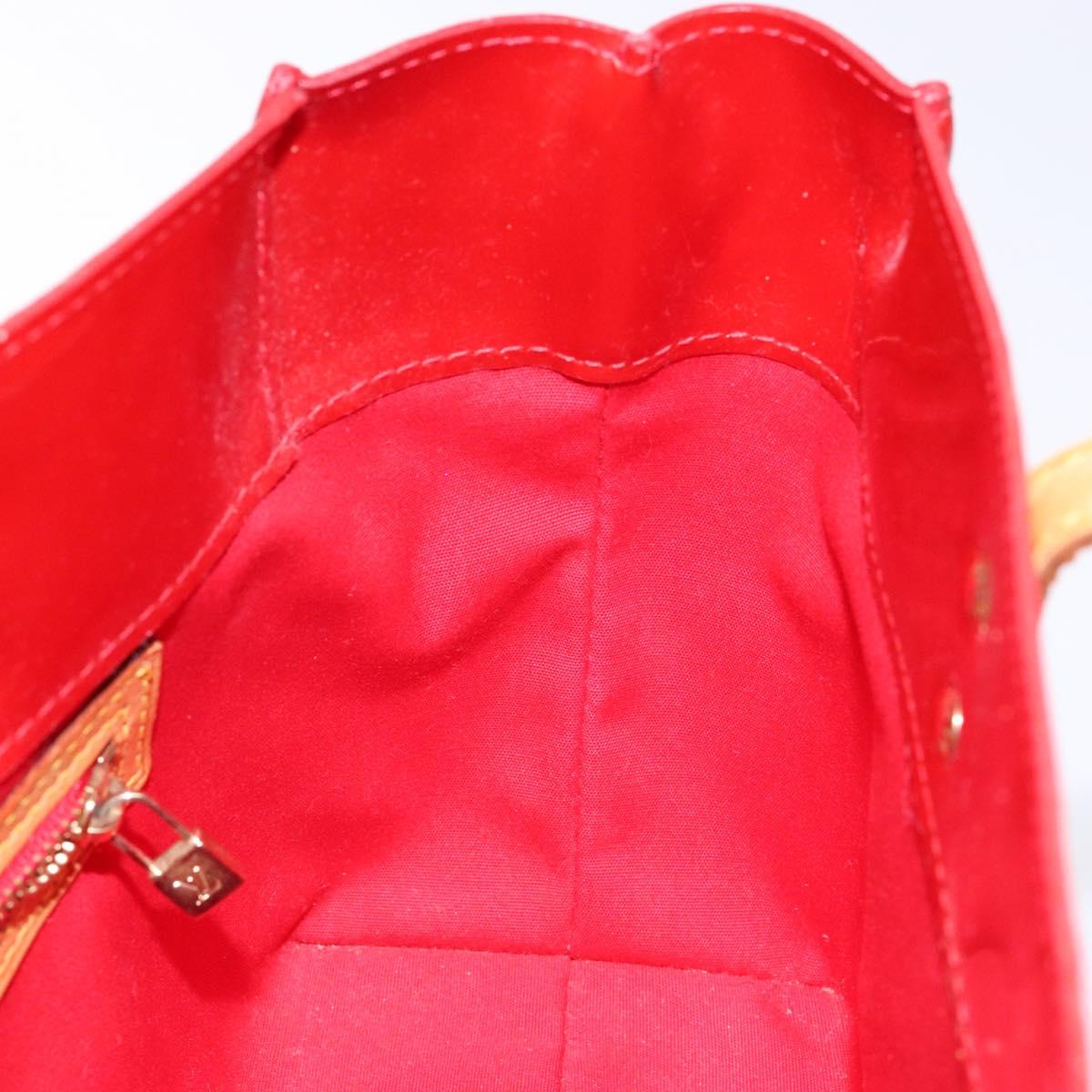 LOUIS VUITTON Monogram Vernis Reade PM Hand Bag Red Rouge M91088 LV Auth bs28207