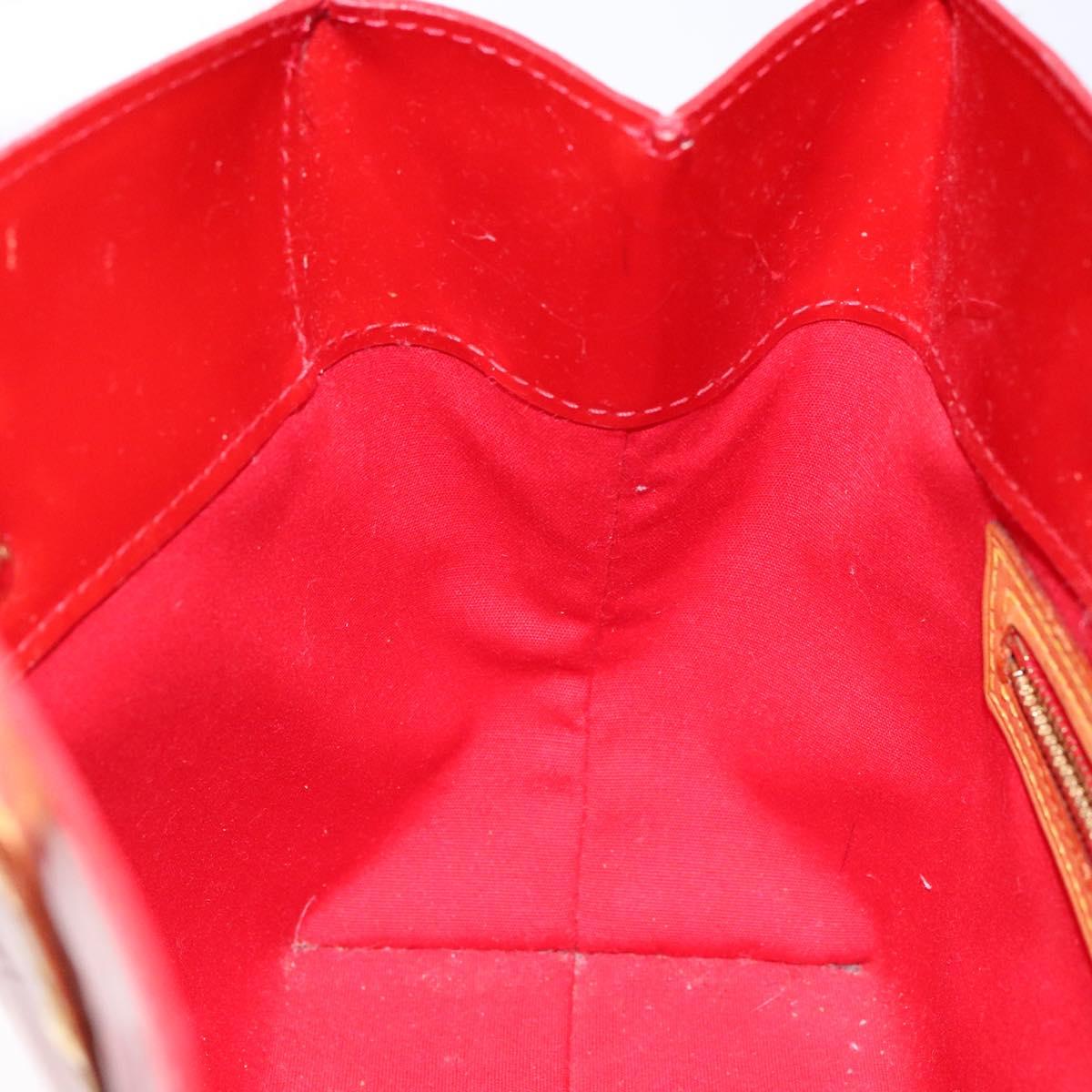 LOUIS VUITTON Monogram Vernis Reade PM Hand Bag Red Rouge M91088 LV Auth bs28207