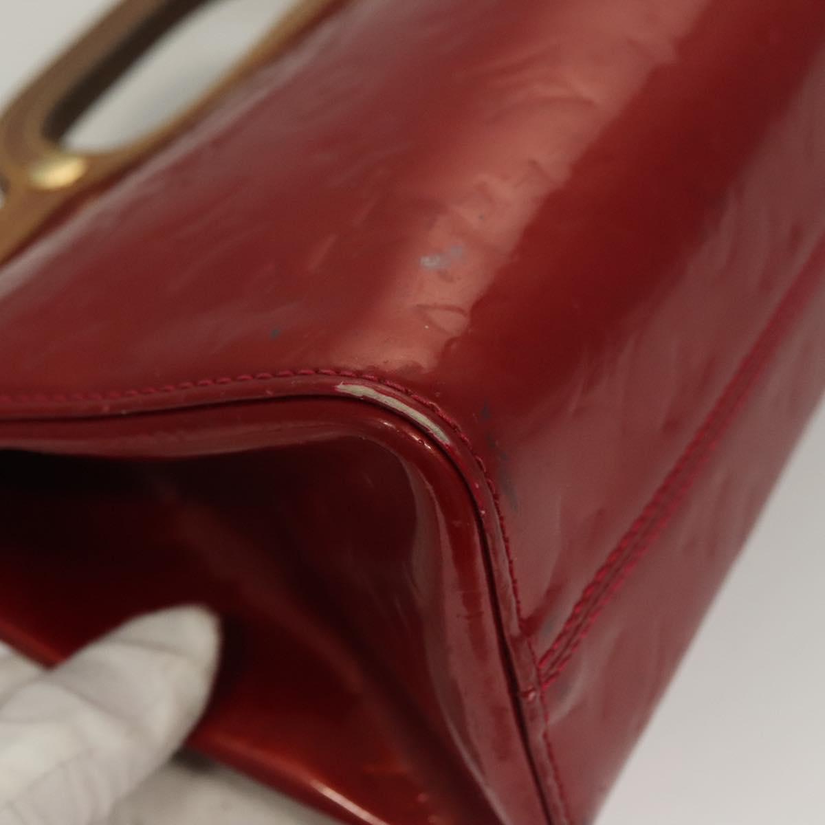 LOUIS VUITTON Vernis Roxbury Drive Hand Bag 2way Red M91987 LV Auth bs28210