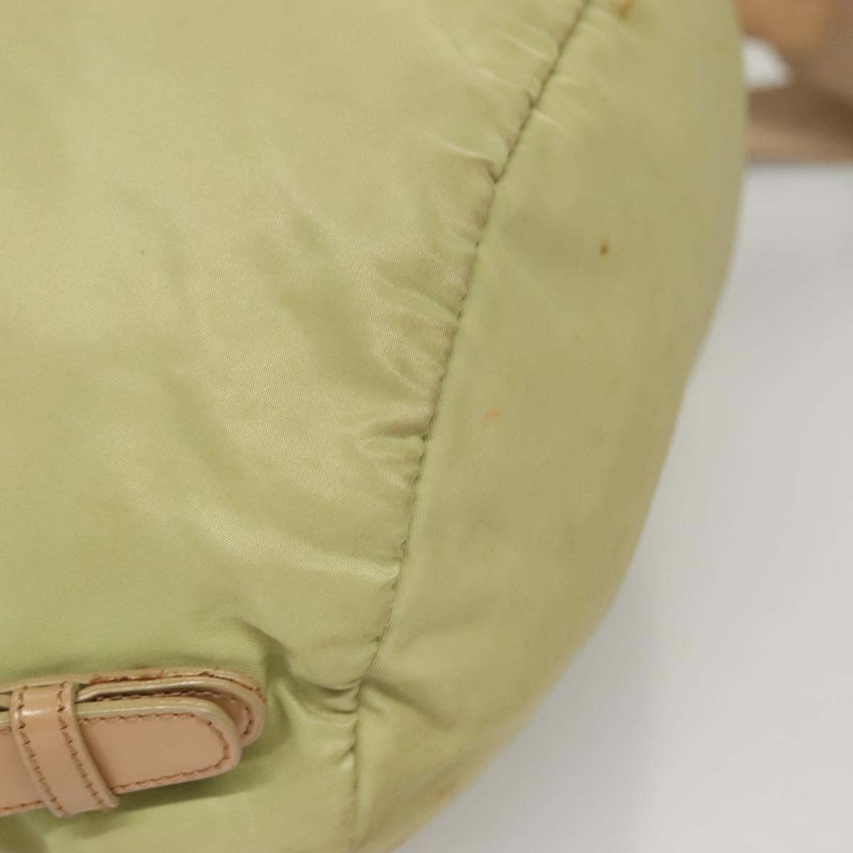 PRADA Backpack Nylon Beige Silver Auth bs28213