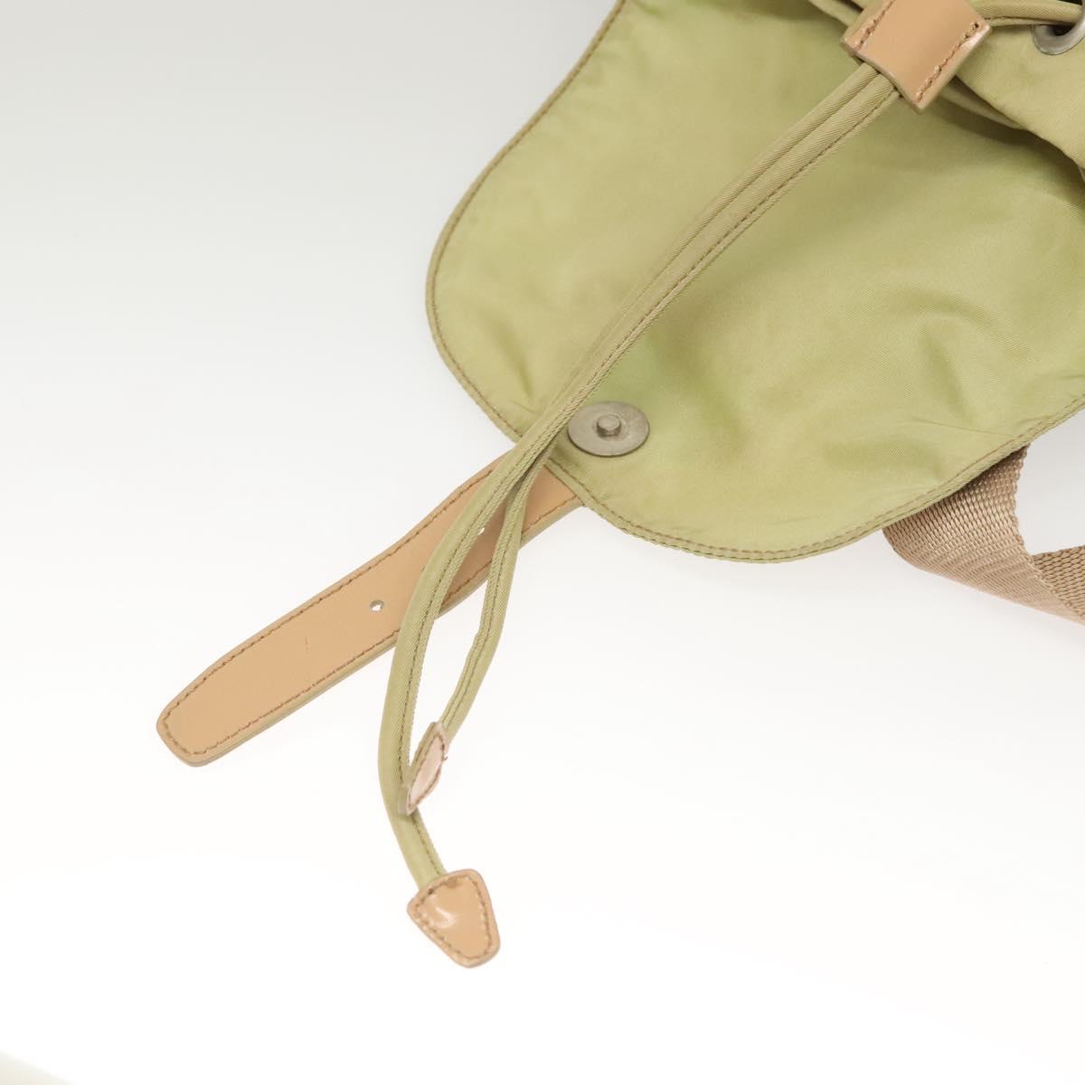 PRADA Backpack Nylon Beige Silver Auth bs28213