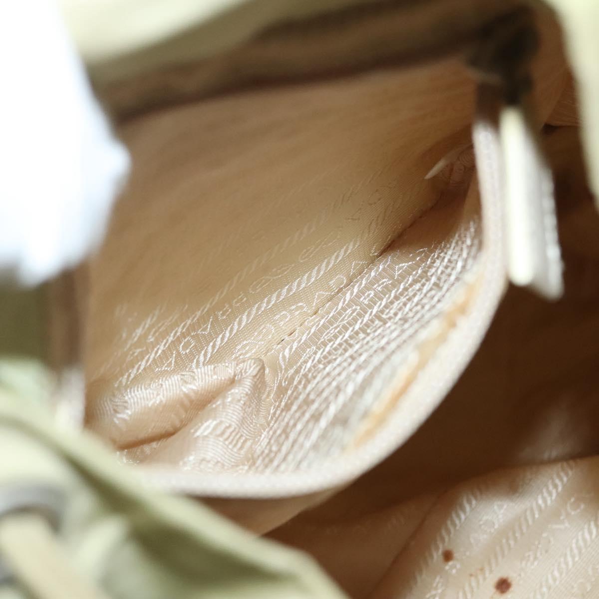 PRADA Backpack Nylon Beige Silver Auth bs28213