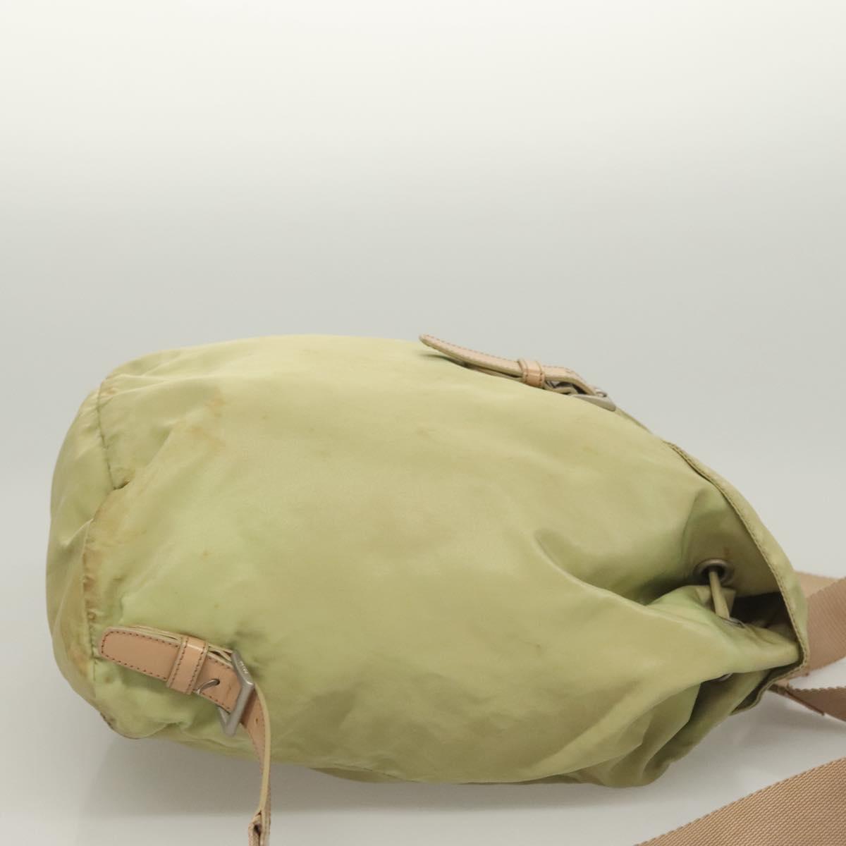 PRADA Backpack Nylon Beige Silver Auth bs28213
