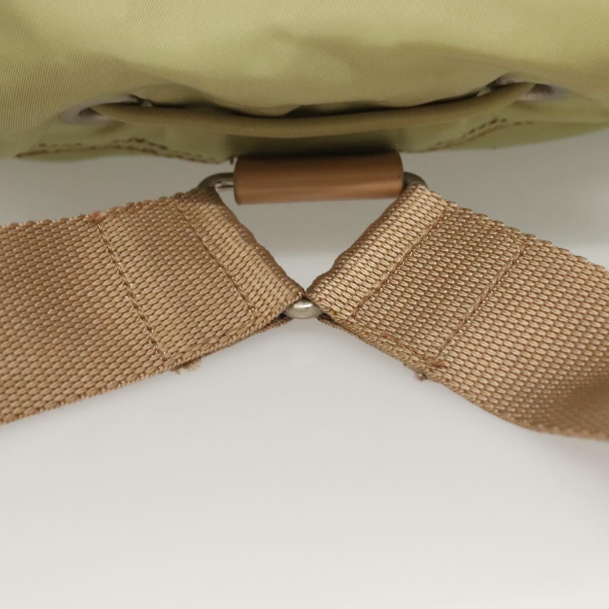 PRADA Backpack Nylon Beige Silver Auth bs28213