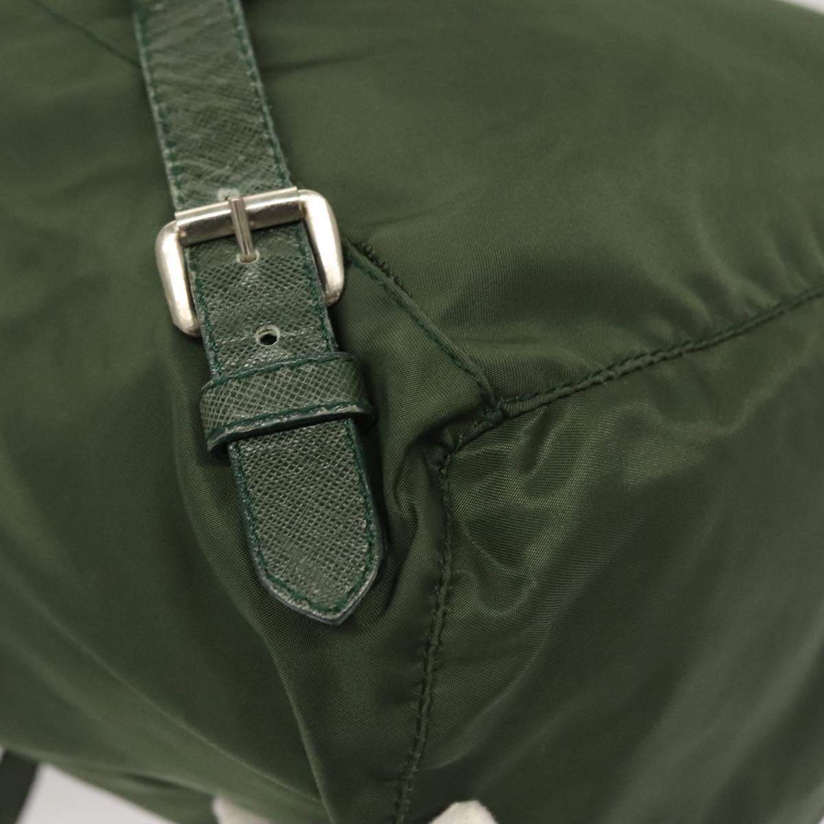 PRADA Backpack Nylon Khaki Silver Auth bs28214