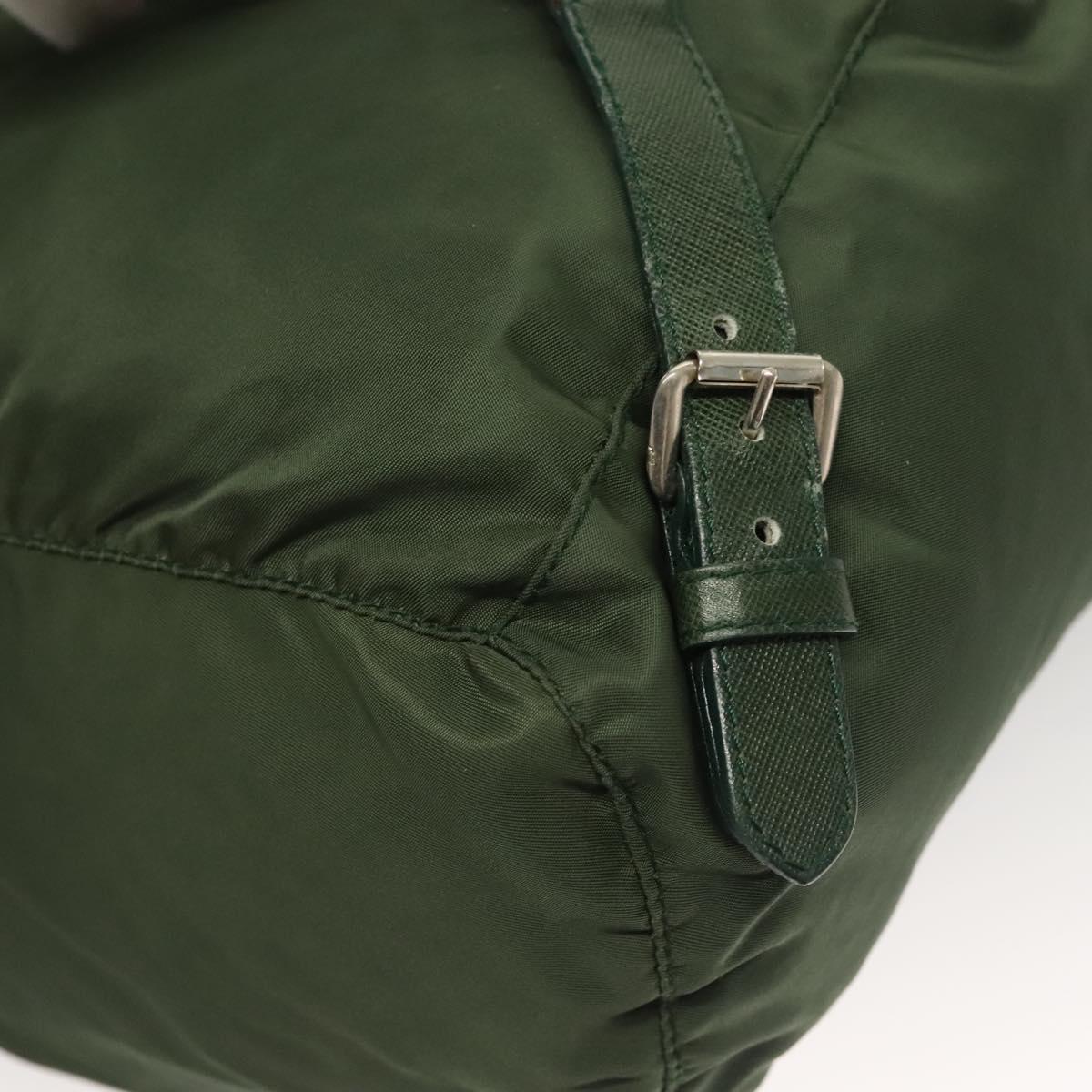 PRADA Backpack Nylon Khaki Silver Auth bs28214