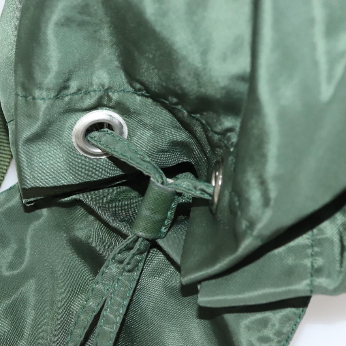 PRADA Backpack Nylon Khaki Silver Auth bs28214