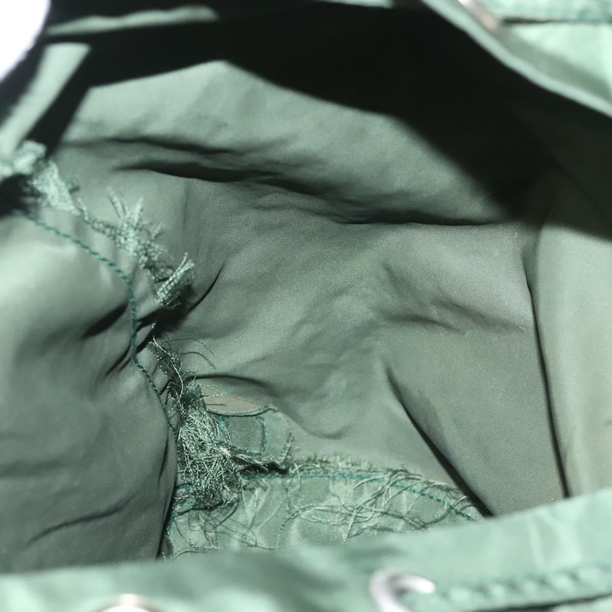 PRADA Backpack Nylon Khaki Silver Auth bs28214