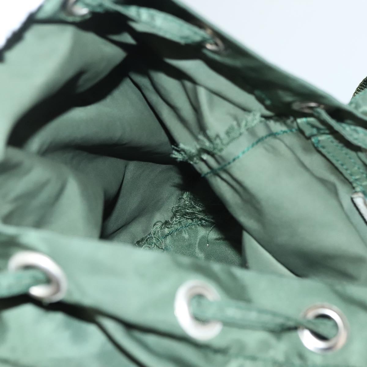 PRADA Backpack Nylon Khaki Silver Auth bs28214