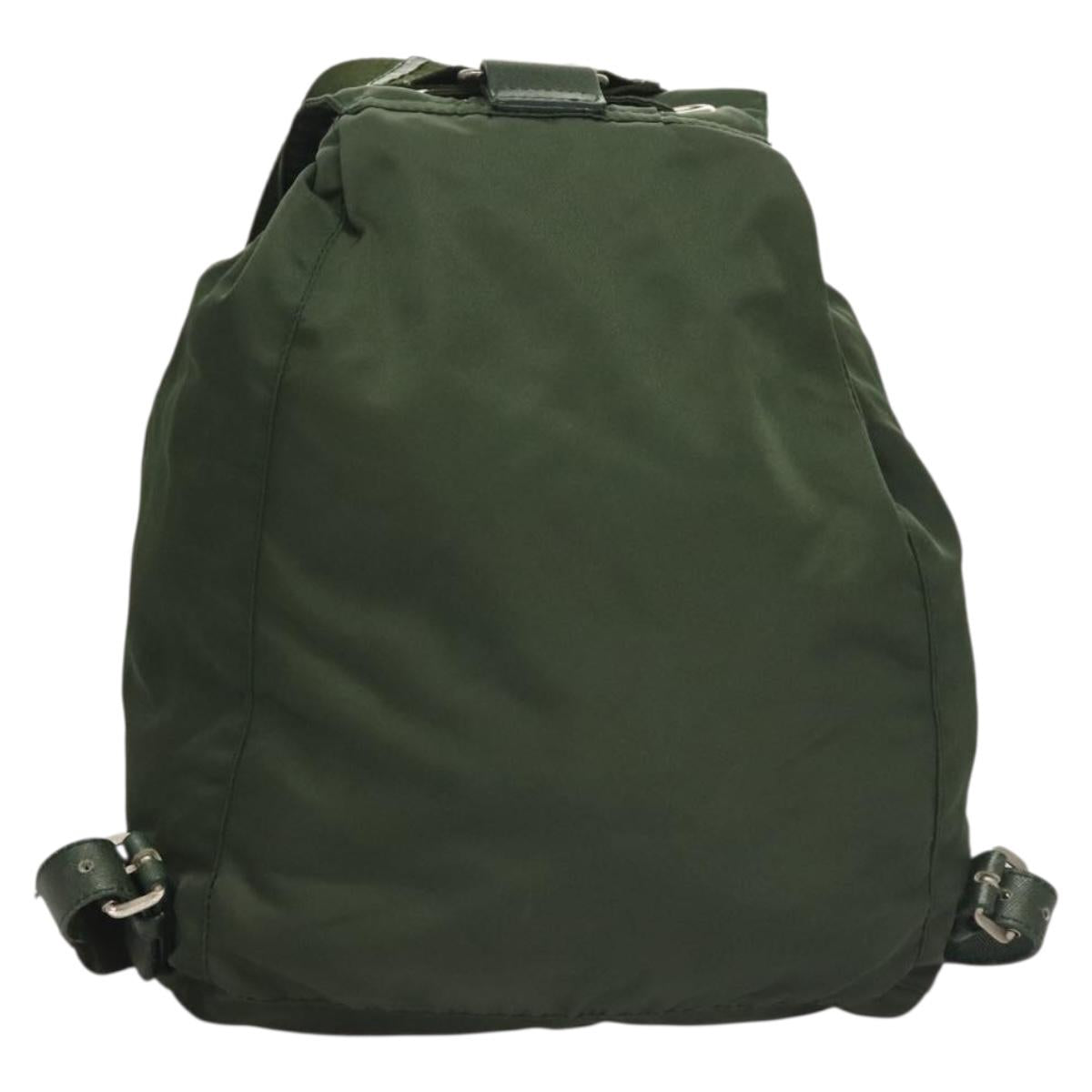 PRADA Backpack Nylon Khaki Silver Auth bs28214