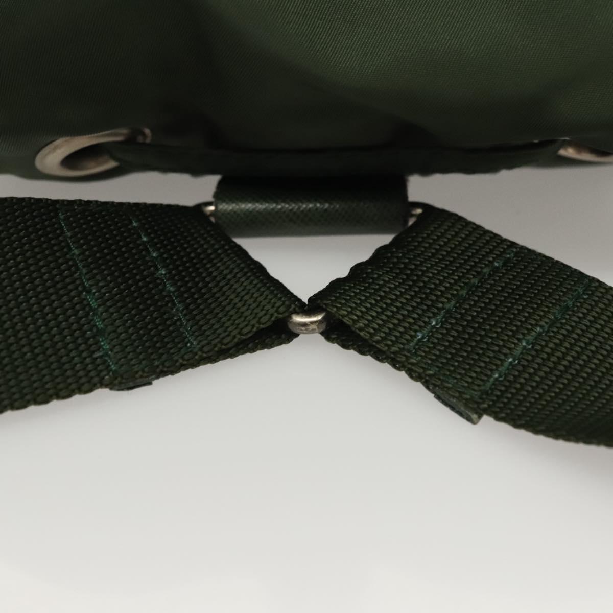 PRADA Backpack Nylon Khaki Silver Auth bs28214