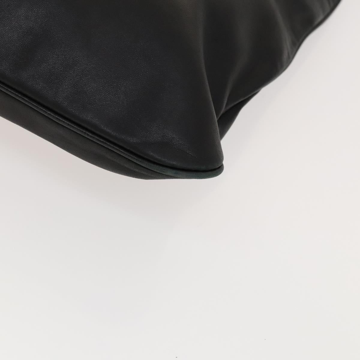 PRADA Hand Bag Leather Nylon 2Set Black Beige Silver Auth bs28219