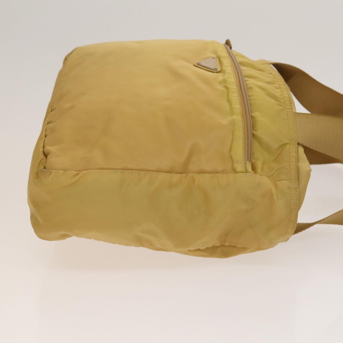 PRADA Hand Bag Leather Nylon 2Set Black Beige Silver Auth bs28219