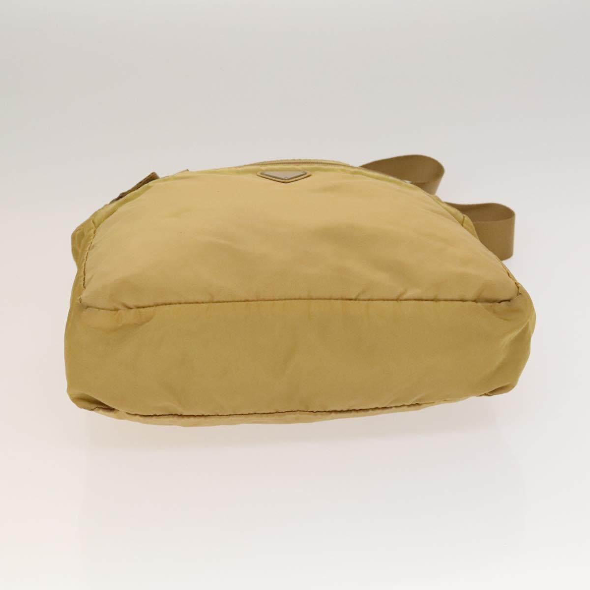 PRADA Hand Bag Leather Nylon 2Set Black Beige Silver Auth bs28219