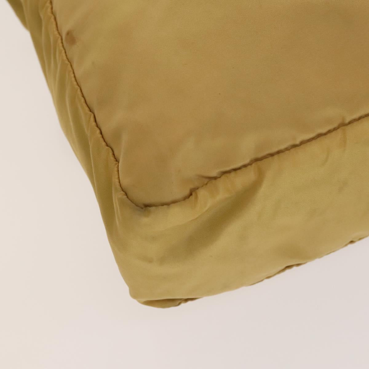 PRADA Hand Bag Leather Nylon 2Set Black Beige Silver Auth bs28219