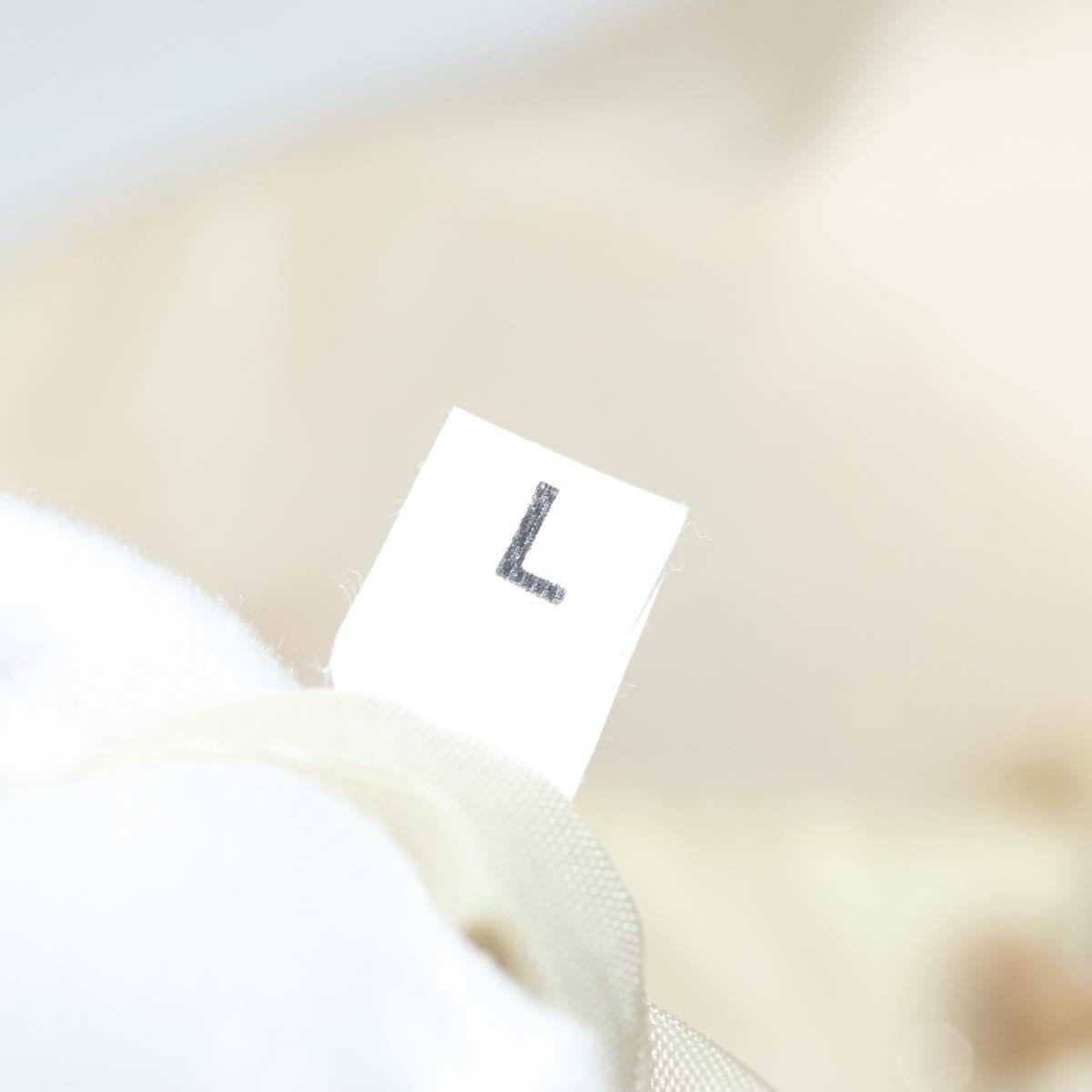 PRADA Hand Bag Nylon Beige Silver Auth bs28225