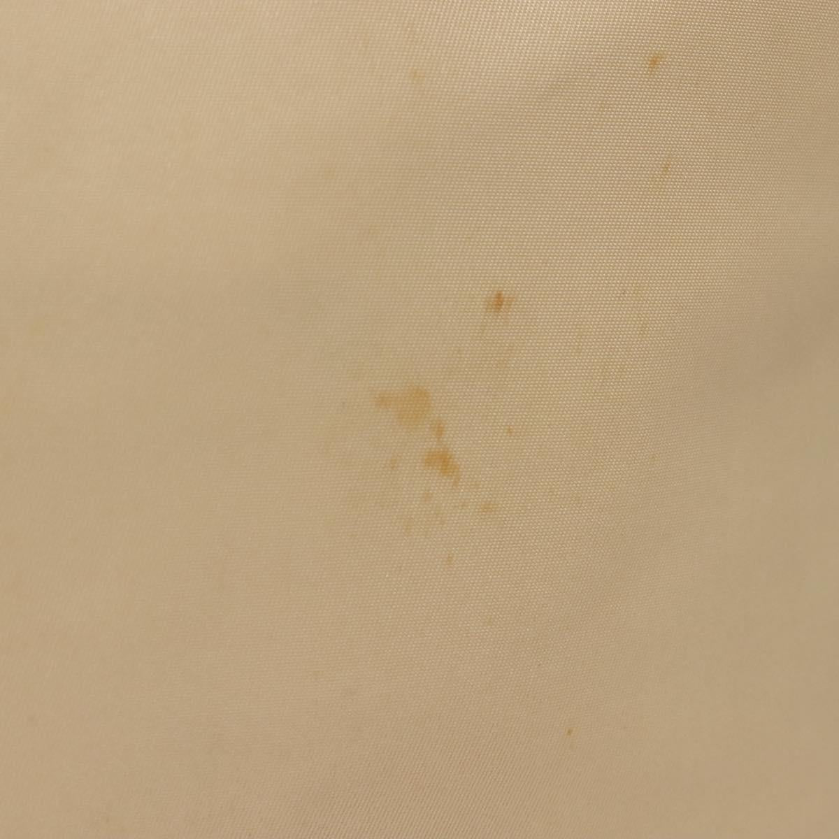 PRADA Hand Bag Nylon Beige Silver Auth bs28225