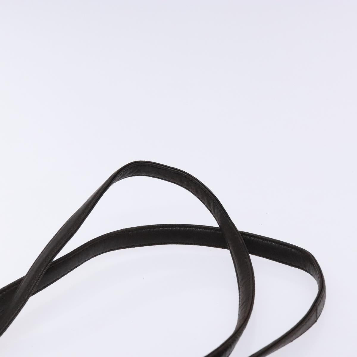 PRADA Shoulder Bag Nylon Leather Khaki Silver Auth bs28226