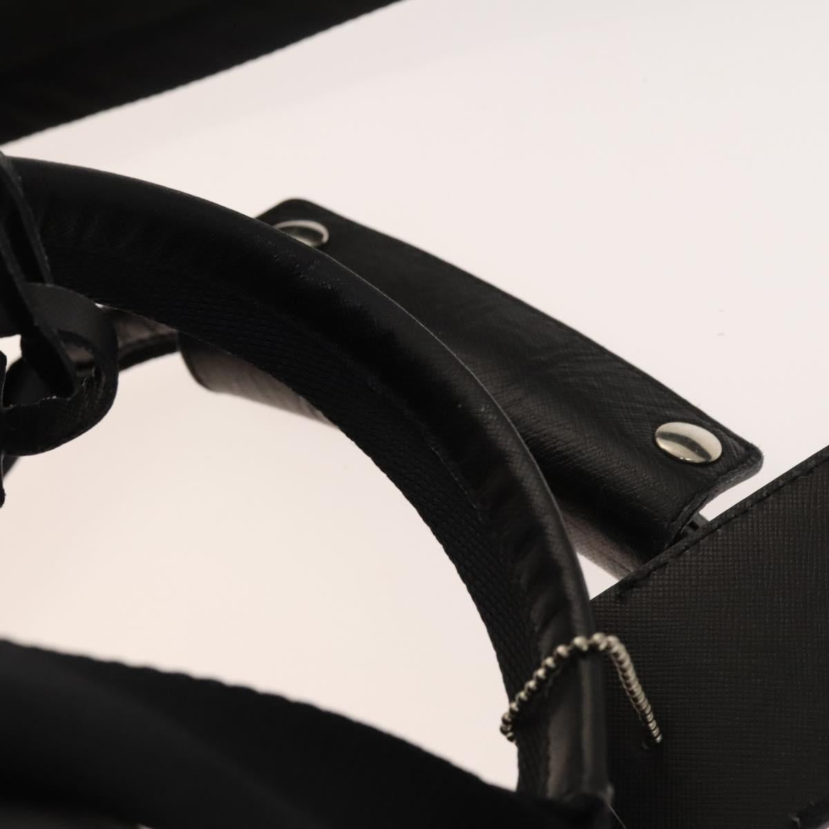 PRADA Boston Bag Nylon 2way Black Silver Auth bs28231