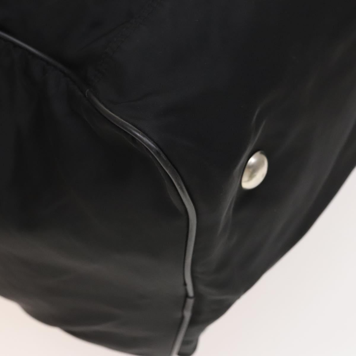 PRADA Boston Bag Nylon 2way Black Silver Auth bs28231