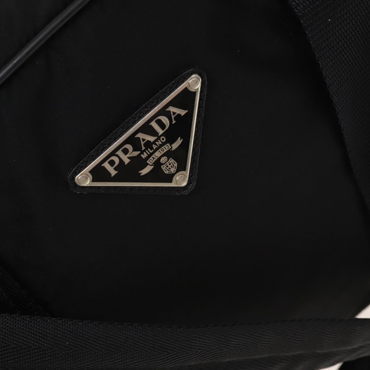 PRADA Boston Bag Nylon 2way Black Silver Auth bs28231