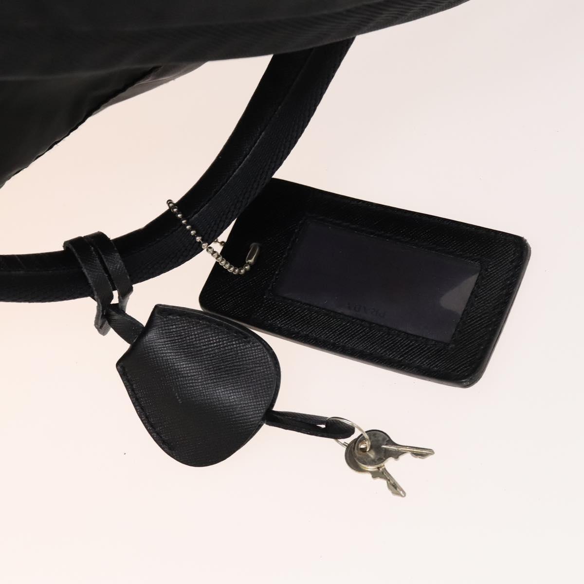 PRADA Boston Bag Nylon 2way Black Silver Auth bs28231