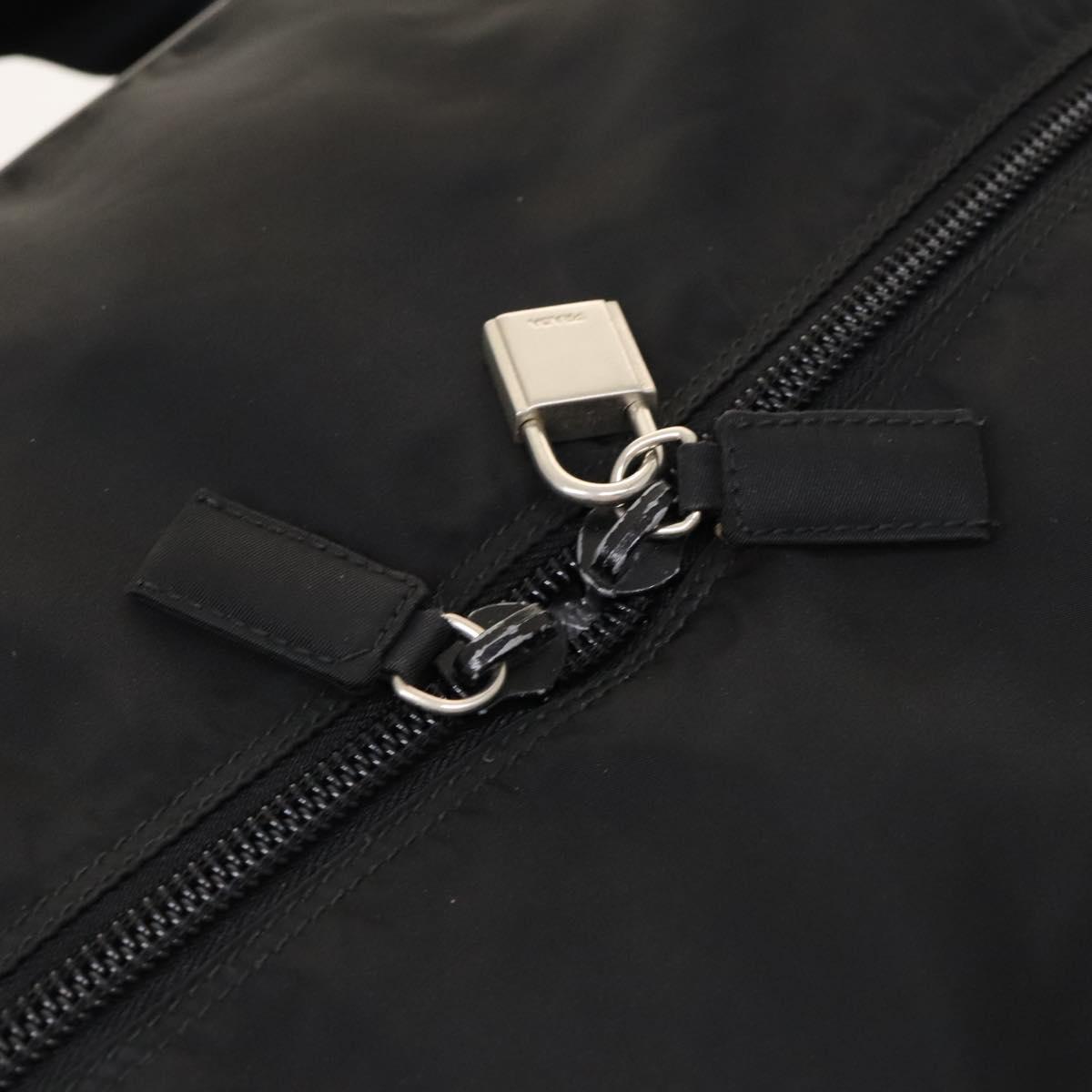 PRADA Boston Bag Nylon 2way Black Silver Auth bs28231