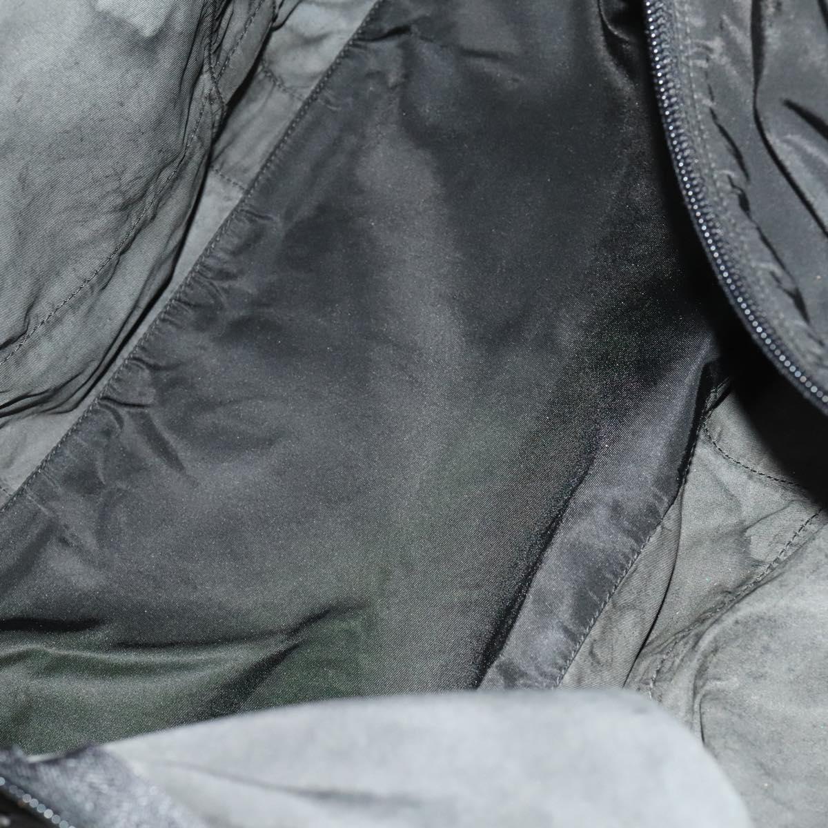 PRADA Boston Bag Nylon 2way Black Silver Auth bs28231