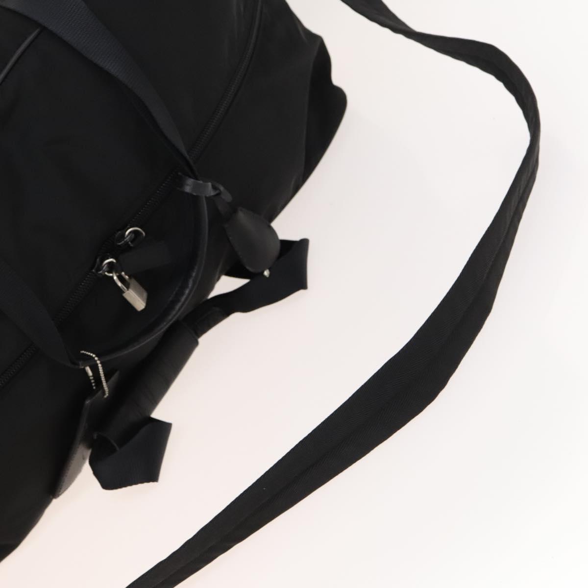 PRADA Boston Bag Nylon 2way Black Silver Auth bs28231