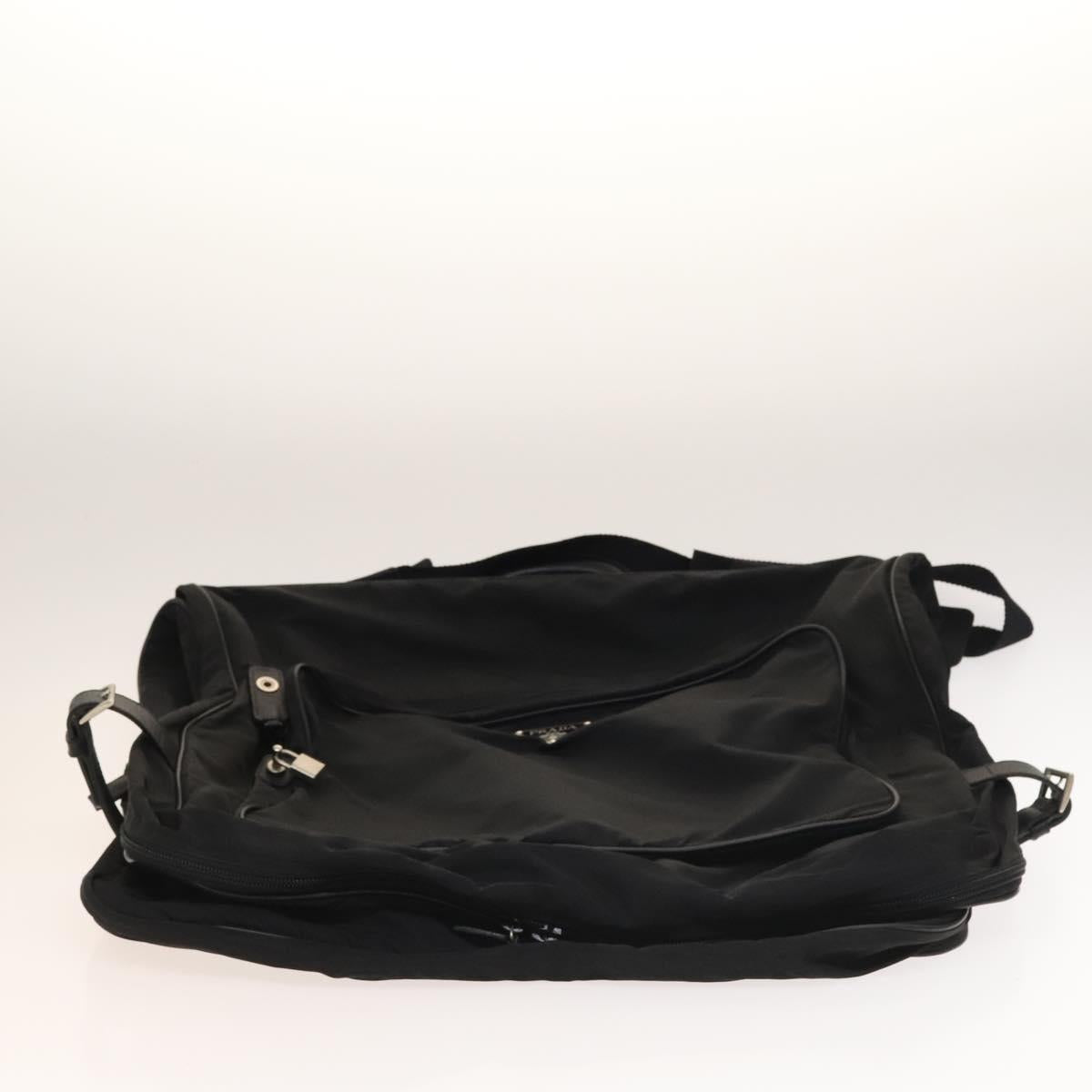 PRADA Garment Cover Nylon Black Silver Auth bs28232