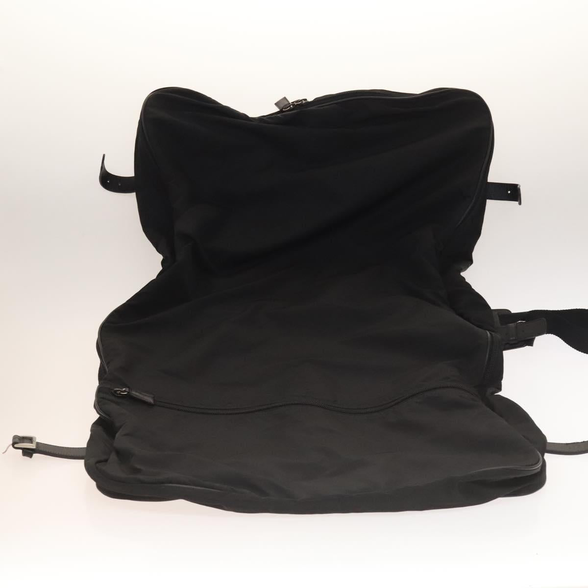 PRADA Garment Cover Nylon Black Silver Auth bs28232