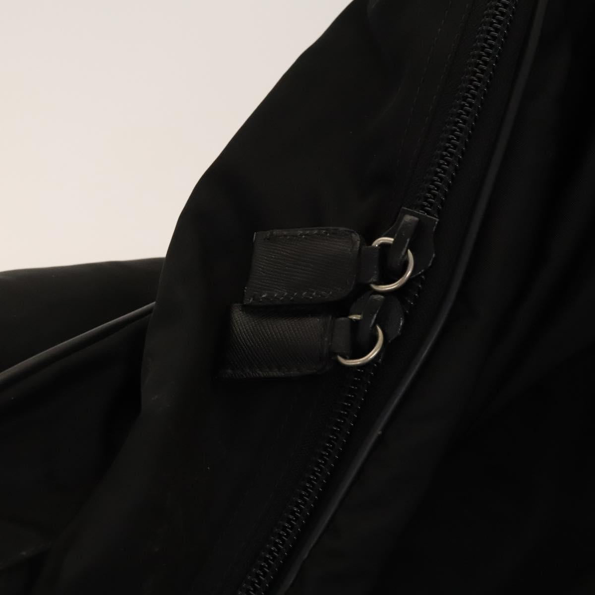 PRADA Garment Cover Nylon Black Silver Auth bs28232