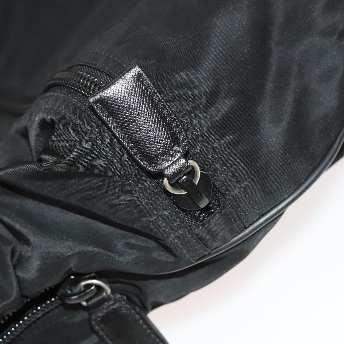 PRADA Garment Cover Nylon Black Silver Auth bs28232