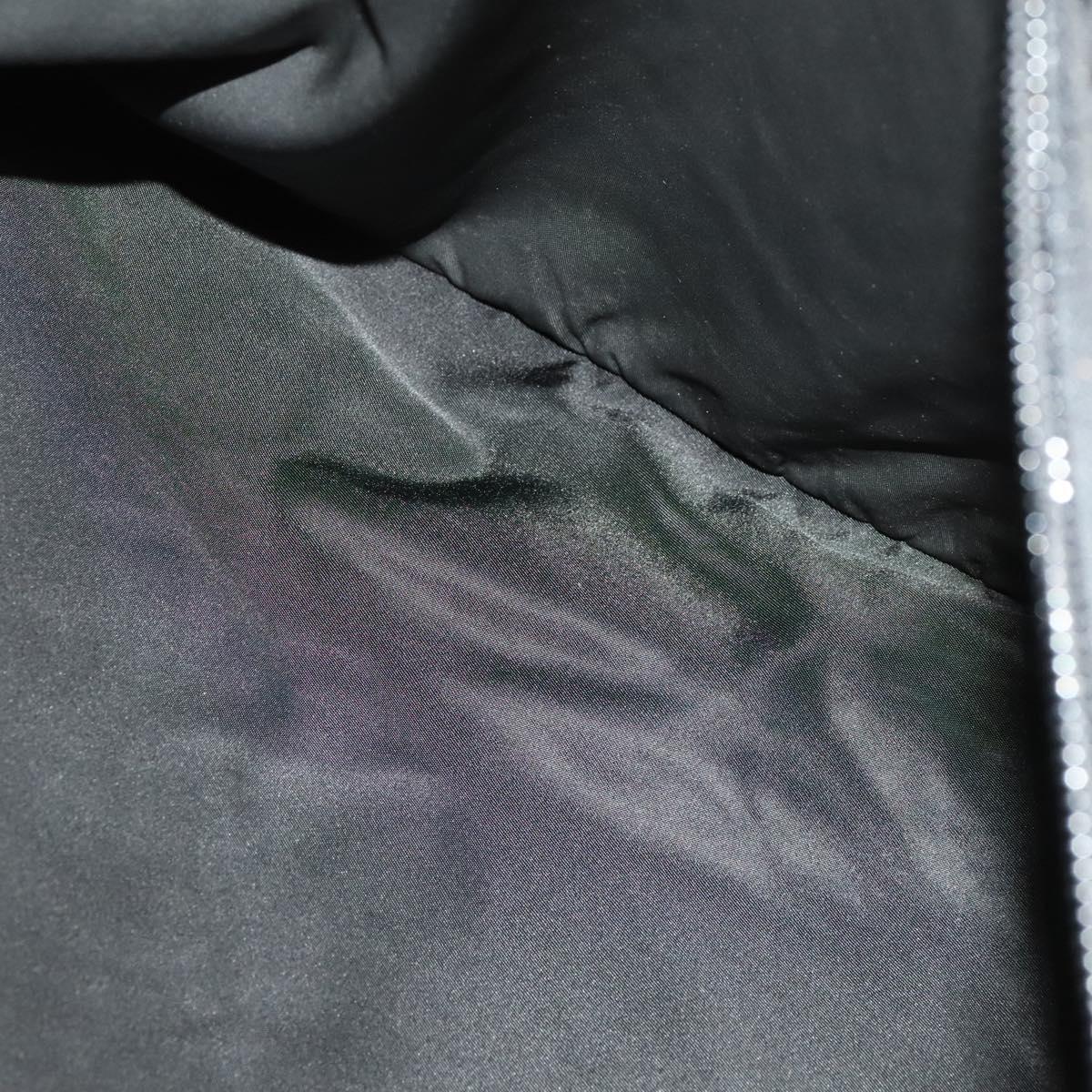 PRADA Garment Cover Nylon Black Silver Auth bs28232