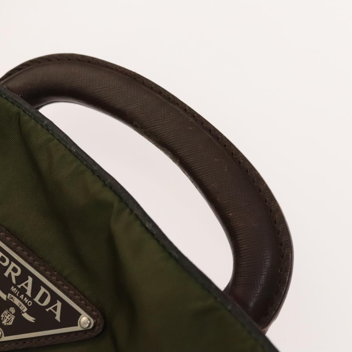 PRADA Garment Cover Nylon Khaki Silver Auth bs28233