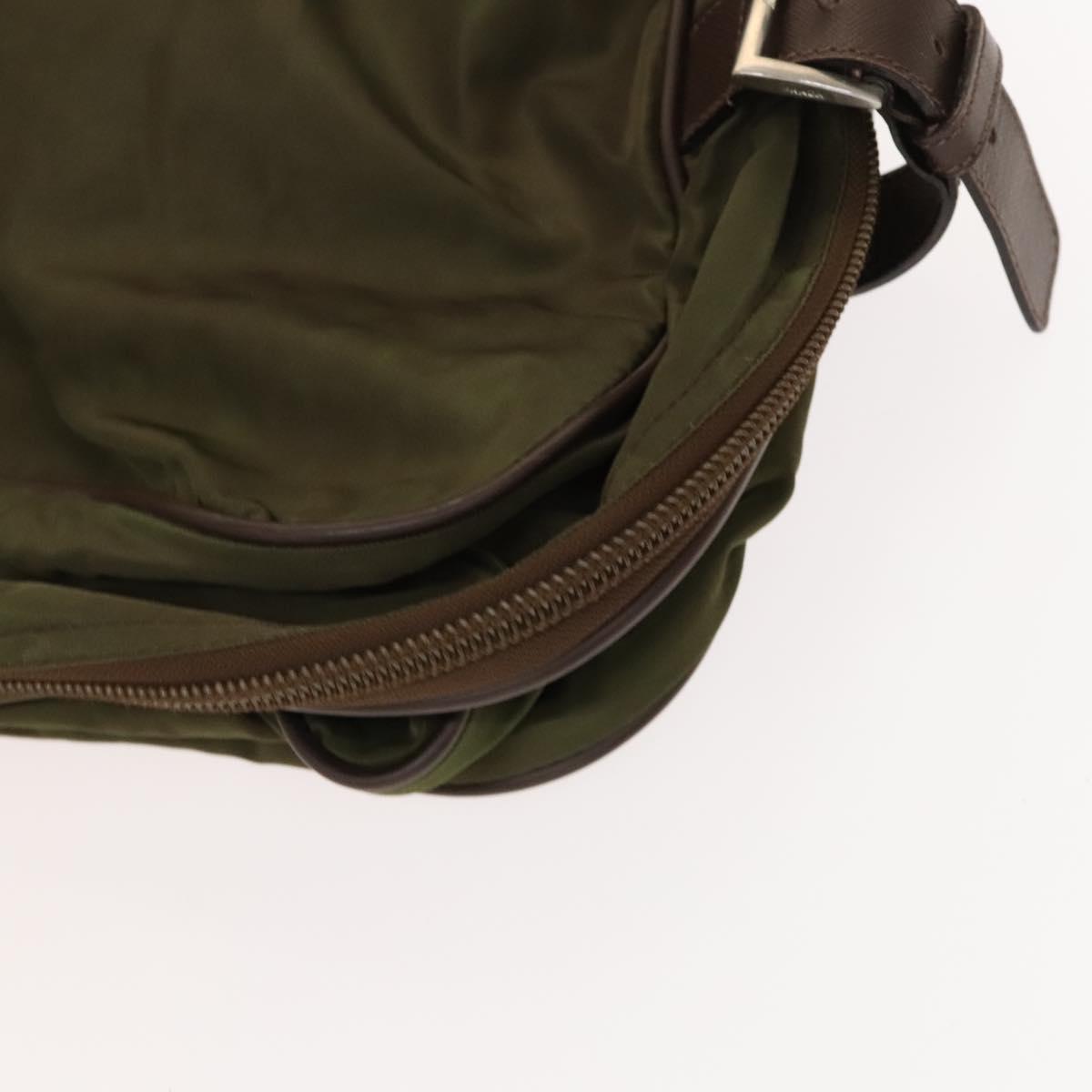 PRADA Garment Cover Nylon Khaki Silver Auth bs28233
